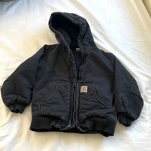 Used children’s black carhartt jacket size xs (size 6)